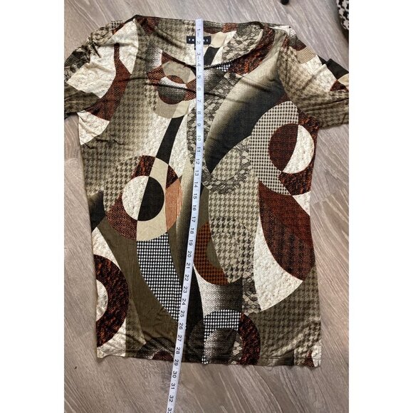 Tribal Geometric Artsy Design Pullover Sheath Tunic Dress Sz L - Picture 9 of 10